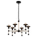 Nadine Six Light Chandelier Matte Black/Cotton-Mid. Chandeliers-Alora-Lighting Design Store