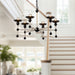 Nadine Six Light Chandelier Matte Black/Cotton-Mid. Chandeliers-Alora-Lighting Design Store