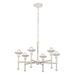 Nadine Six Light Chandelier Matte White/Cotton-Mid. Chandeliers-Alora-Lighting Design Store