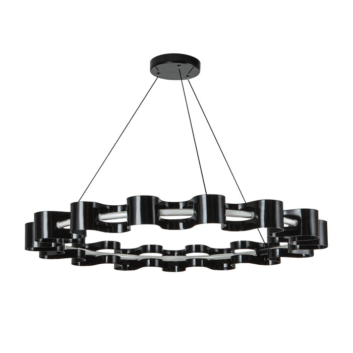 Nami LED Chandelier Gloss Black-Pendants-Kuzco Lighting-Lighting Design Store