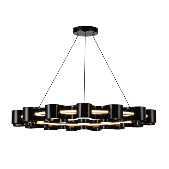 Nami LED Chandelier Gloss Black-Pendants-Kuzco Lighting-Lighting Design Store