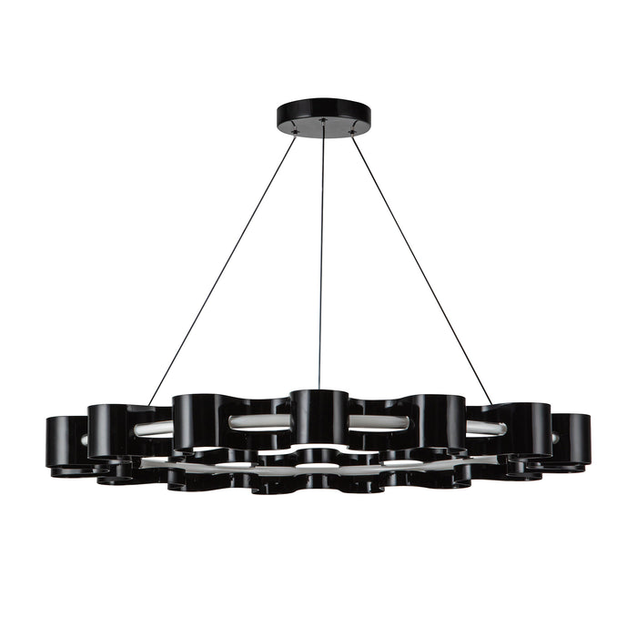 Nami LED Chandelier Gloss Black-Pendants-Kuzco Lighting-Lighting Design Store