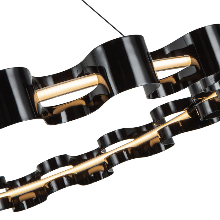Nami LED Chandelier Gloss Black-Pendants-Kuzco Lighting-Lighting Design Store