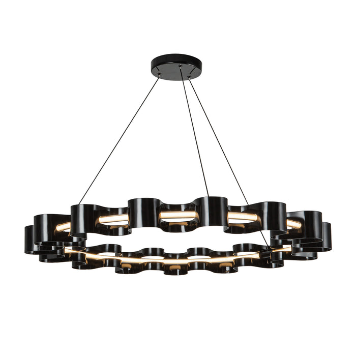 Nami LED Chandelier Gloss Black-Pendants-Kuzco Lighting-Lighting Design Store
