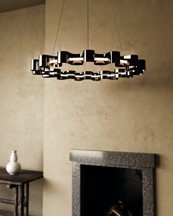 Nami LED Chandelier Gloss Black-Pendants-Kuzco Lighting-Lighting Design Store