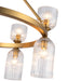 Nelly Ten Light Chandelier Brushed Gold/Clear Ribbed Glass-Mid. Chandeliers-Alora-Lighting Design Store
