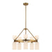 Nelly Ten Light Chandelier Brushed Gold/Glossy Ribbed Opal Glass-Mid. Chandeliers-Alora-Lighting Design Store