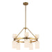 Nelly Ten Light Chandelier Brushed Gold/Glossy Ribbed Opal Glass-Mid. Chandeliers-Alora-Lighting Design Store