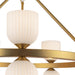 Nelly Ten Light Chandelier Brushed Gold/Glossy Ribbed Opal Glass-Mid. Chandeliers-Alora-Lighting Design Store