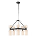 Nelly Ten Light Chandelier Matte Black/Glossy Ribbed Opal Glass-Mid. Chandeliers-Alora-Lighting Design Store