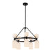 Nelly Ten Light Chandelier Matte Black/Glossy Ribbed Opal Glass-Mid. Chandeliers-Alora-Lighting Design Store