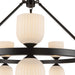 Nelly Ten Light Chandelier Matte Black/Glossy Ribbed Opal Glass-Mid. Chandeliers-Alora-Lighting Design Store