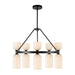 Nelly Ten Light Chandelier Matte Black/Glossy Ribbed Opal Glass-Mid. Chandeliers-Alora-Lighting Design Store