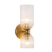 Nelly Two Light Vanity Brushed Gold/Clear Ribbed Glass-Sconces-Alora-Lighting Design Store
