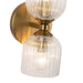 Nelly Two Light Vanity Brushed Gold/Clear Ribbed Glass-Sconces-Alora-Lighting Design Store