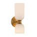 Nelly Two Light Vanity Brushed Gold/Glossy Ribbed Opal Glass-Sconces-Alora-Lighting Design Store
