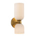 Nelly Two Light Vanity Brushed Gold/Glossy Ribbed Opal Glass-Sconces-Alora-Lighting Design Store