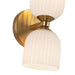 Nelly Two Light Vanity Brushed Gold/Glossy Ribbed Opal Glass-Sconces-Alora-Lighting Design Store
