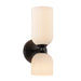 Nelly Two Light Vanity Matte Black/Glossy Ribbed Opal Glass-Sconces-Alora-Lighting Design Store