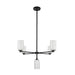 Nola Five Light Chandelier Black/Glossy Opal Glass-Mid. Chandeliers-Kuzco Lighting-Lighting Design Store