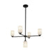 Nola Five Light Chandelier Black/Glossy Opal Glass-Mid. Chandeliers-Kuzco Lighting-Lighting Design Store