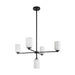 Nola Five Light Chandelier Black/Glossy Opal Glass-Mid. Chandeliers-Kuzco Lighting-Lighting Design Store