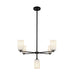 Nola Five Light Chandelier Black/Glossy Opal Glass-Mid. Chandeliers-Kuzco Lighting-Lighting Design Store