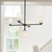 Nola Five Light Chandelier Black/Glossy Opal Glass-Mid. Chandeliers-Kuzco Lighting-Lighting Design Store