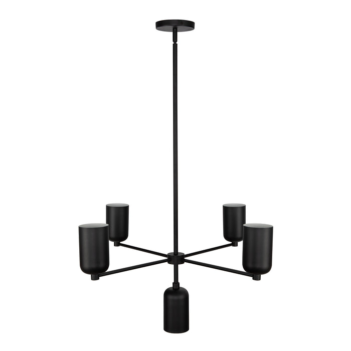 Nola Five Light Chandelier Black-Mid. Chandeliers-Kuzco Lighting-Lighting Design Store