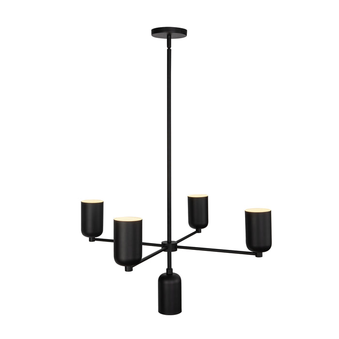Nola Five Light Chandelier Black-Mid. Chandeliers-Kuzco Lighting-Lighting Design Store