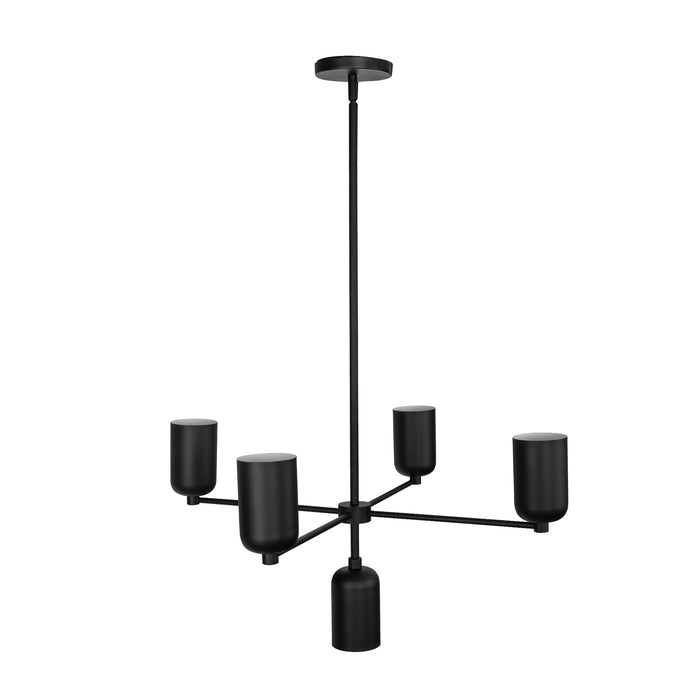 Nola Five Light Chandelier Black-Mid. Chandeliers-Kuzco Lighting-Lighting Design Store