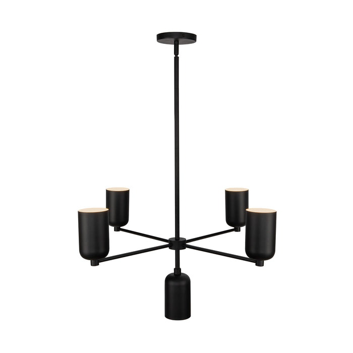 Nola Five Light Chandelier Black-Mid. Chandeliers-Kuzco Lighting-Lighting Design Store