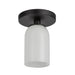 Nola One Light Semi-Flush Mount Black/Glossy Opal Glass-Semi-Flush Mts.-Kuzco Lighting-Lighting Design Store