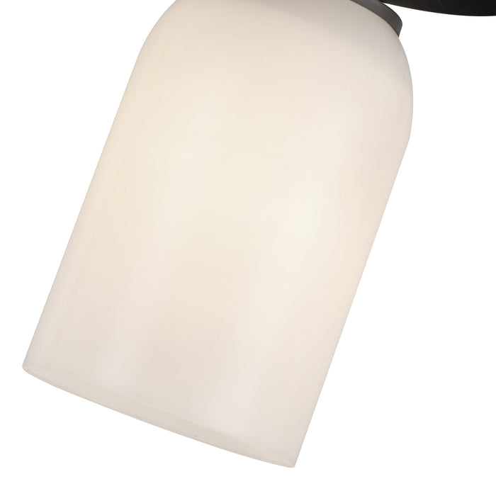 Nola One Light Semi-Flush Mount Black/Glossy Opal Glass-Semi-Flush Mts.-Kuzco Lighting-Lighting Design Store