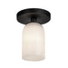 Nola One Light Semi-Flush Mount Black/Glossy Opal Glass-Semi-Flush Mts.-Kuzco Lighting-Lighting Design Store