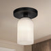 Nola One Light Semi-Flush Mount Black/Glossy Opal Glass-Semi-Flush Mts.-Kuzco Lighting-Lighting Design Store