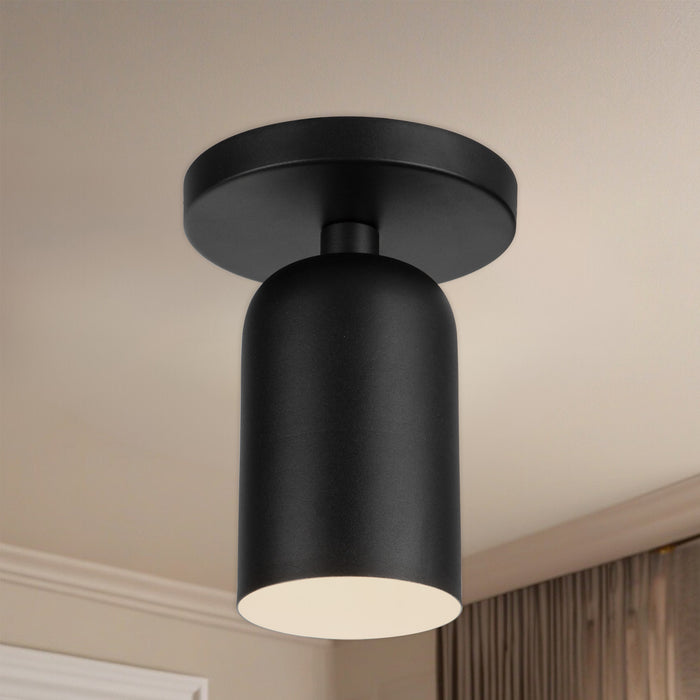 Nola One Light Semi-Flush Mount Black-Semi-Flush Mts.-Kuzco Lighting-Lighting Design Store