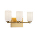 Nola Three Light Vanity Brushed Gold/Glossy Opal Glass-Bathroom Fixtures-Kuzco Lighting-Lighting Design Store