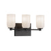 Nola Three Light Vanity Black/Glossy Opal Glass-Bathroom Fixtures-Kuzco Lighting-Lighting Design Store