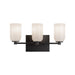 Nola Three Light Vanity Black/Glossy Opal Glass-Bathroom Fixtures-Kuzco Lighting-Lighting Design Store