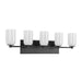 Nola Five Light Vanity Black/Glossy Opal Glass-Bathroom Fixtures-Kuzco Lighting-Lighting Design Store