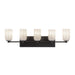 Nola Five Light Vanity Black/Glossy Opal Glass-Bathroom Fixtures-Kuzco Lighting-Lighting Design Store
