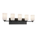 Nola Five Light Vanity Black/Glossy Opal Glass-Bathroom Fixtures-Kuzco Lighting-Lighting Design Store