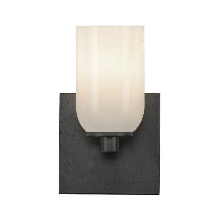 Nola One Light Wall Sconce Black/Glossy Opal Glass-Sconces-Kuzco Lighting-Lighting Design Store
