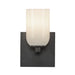 Nola One Light Wall Sconce Black/Glossy Opal Glass-Sconces-Kuzco Lighting-Lighting Design Store