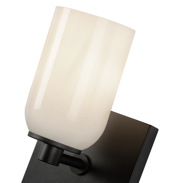 Nola One Light Wall Sconce Black/Glossy Opal Glass-Sconces-Kuzco Lighting-Lighting Design Store