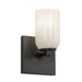 Nola One Light Wall Sconce Black/Glossy Opal Glass-Sconces-Kuzco Lighting-Lighting Design Store