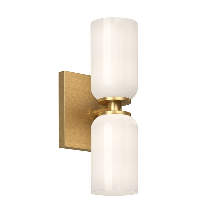 Nola Two Light Wall Sconce Brushed Gold/Glossy Opal Glass-Sconces-Kuzco Lighting-Lighting Design Store