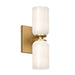 Nola Two Light Wall Sconce Brushed Gold/Glossy Opal Glass-Sconces-Kuzco Lighting-Lighting Design Store