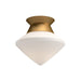 Nora One Light Flush Mount Aged Gold/Opal Matte Glass-Flush Mounts-Alora-Lighting Design Store